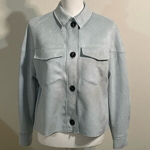Light Blue Faux Suede Jacket